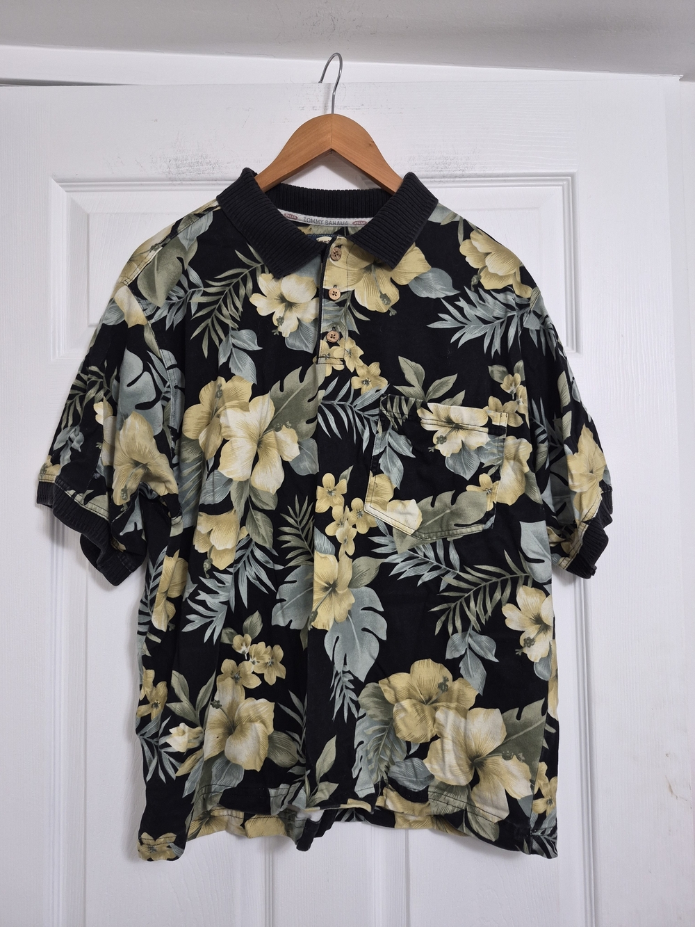 Tommy Bahama Floral Polo Shirt in Black & Yellow